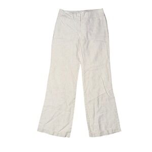 Eileen Fisher Linen Wide Leg Pants Beige Cropped Casual‎ Office Womens Size 6